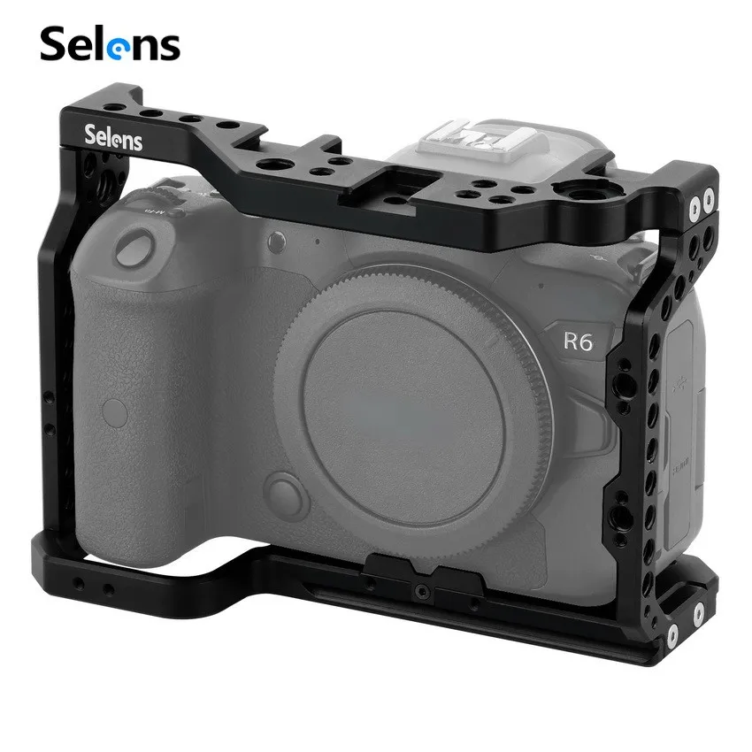 

Клетка для камеры Selens r5 r6 для Canon EOS R5 R6 DSLR для видеосъемки стабилизатор для холодного башмака 1/4 3/8 Резьбовая установка для камеры