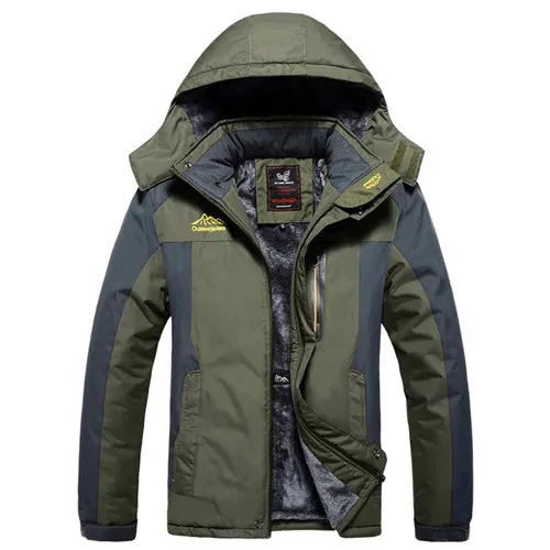 military Жутко и boror Размер 5XL, 6XL, 7XL, 8X, 9XL зимняя куртка мужская верхняя одежда флис утолщаются хлопка-проложенный вниз парка пальто мужчины водонепроницаемая куртка - Цвет: military