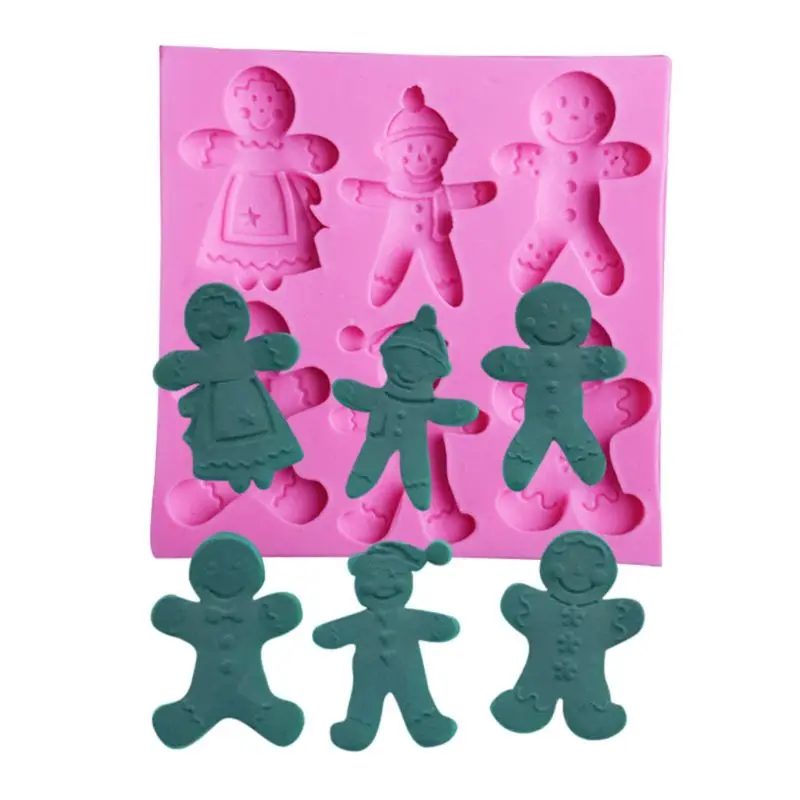 

Christmas Gingerbread Snowman Fondant Mold Silicone Cake Mould Chocolate Decor 449C