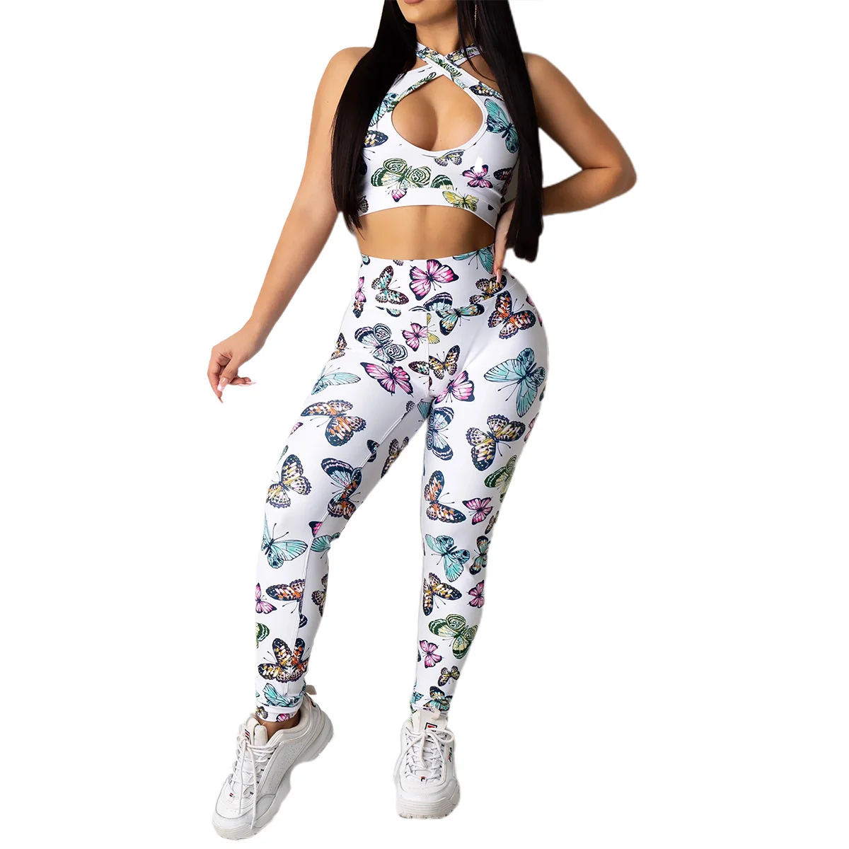 Комплект женский спортивный из бюстгальтера и леггинсов бесшовный | Спорт