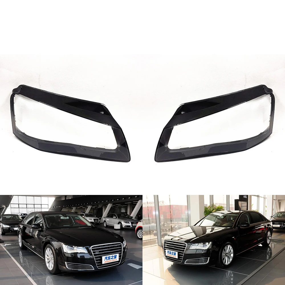 A Pair Для Audi A8 2011 2012 2013 Прозрачный автомобильный налобный фонарь с прозрачными линзами, передняя крышка для авто - Цвет: A Pair