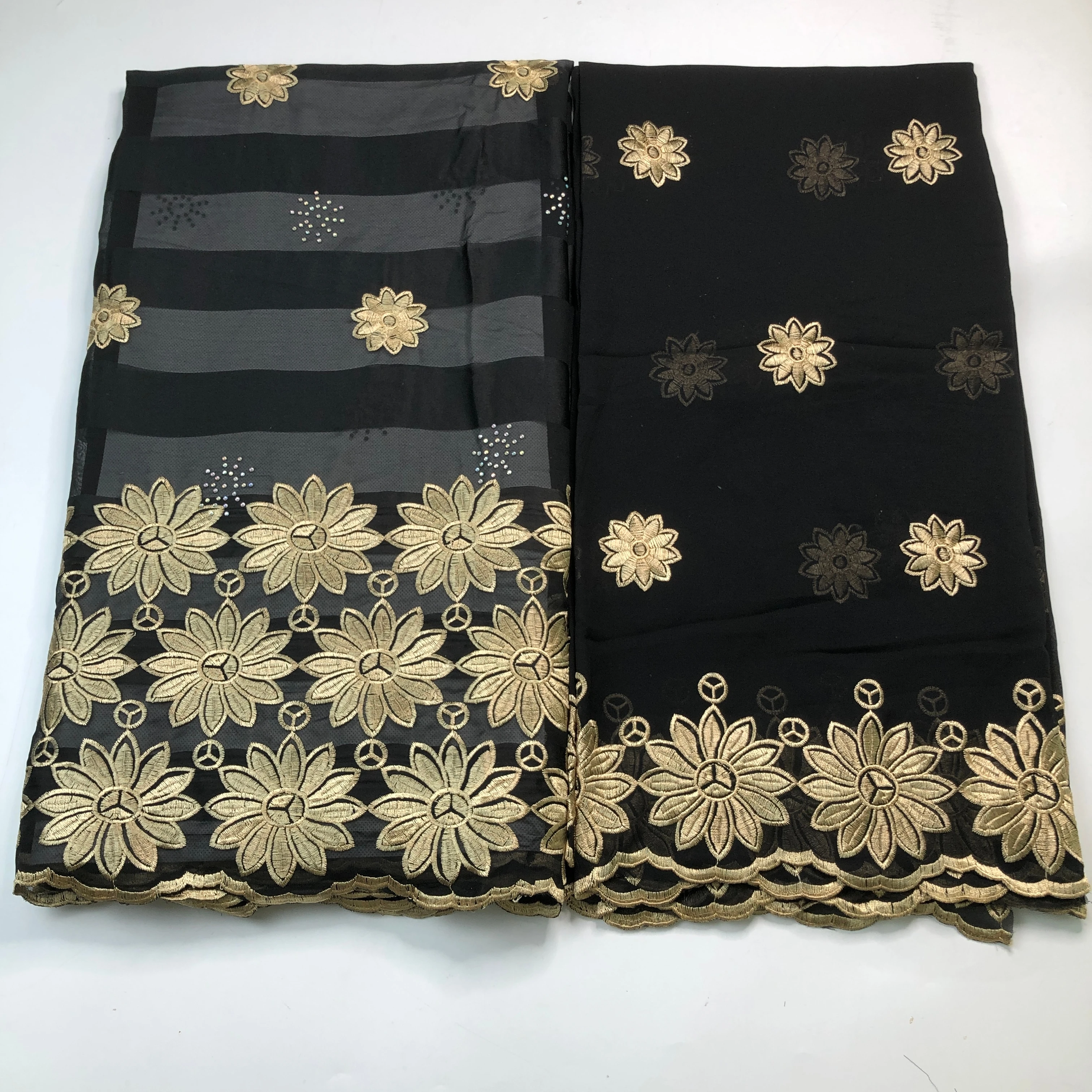 Шифоновая лента с вышивкой 5 ярдов + 2 ярда|Ткань| |