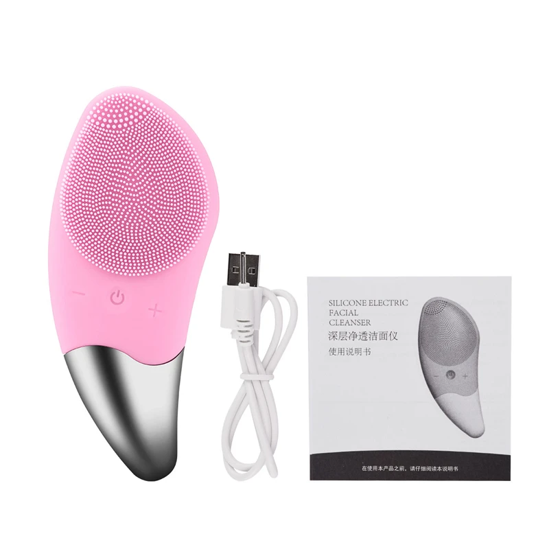 

Mini Electric Facial Cleansing Brush Silicone Sonic Face Cleaner Deep Pore Cleaning Skin Face Cleaning Brush Device USB Recharge