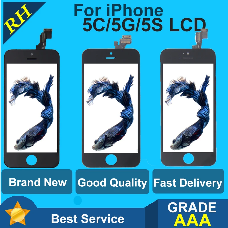 Класс AAAA+++ ЖК-дисплей для iPhone 5 5G 5S 5C SE кодирующий преобразователь сенсорного экрана в сборе. Без битых пикселей+ с подарками