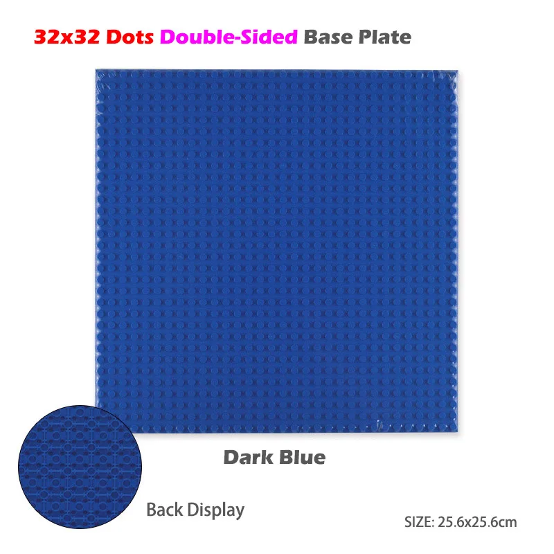 32x32 Dark blue Строительные блоки, аксессуары, игрушки, двухсторонняя Базовая пластина, детские строительные игрушки, совместимые с классическими блоками, игрушки - Цвет: 32x32 Dark blue