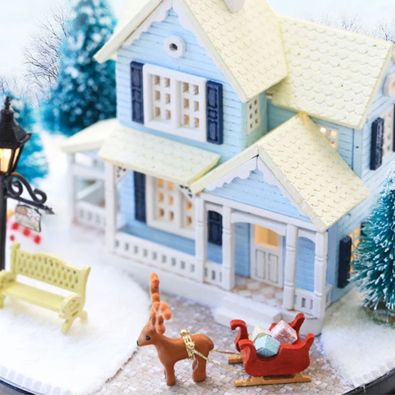 

Dollhouse Miniature with Furniture, DIY House Kit Plus Cover (Nordic Fairy Tale) F3ME