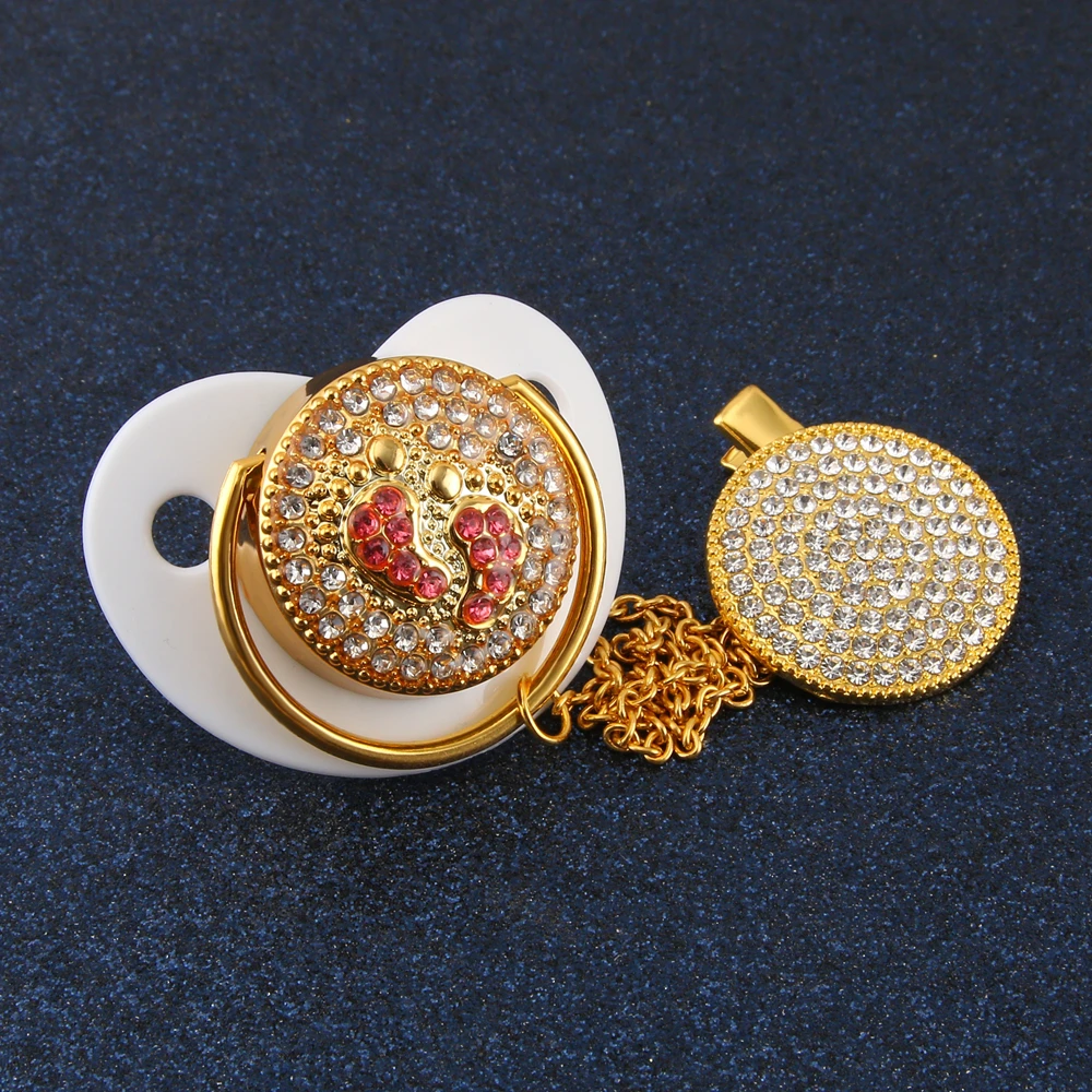 Роскошные Детские Bling соску со стразами белый жемчуг кристалл Ортодонтическая