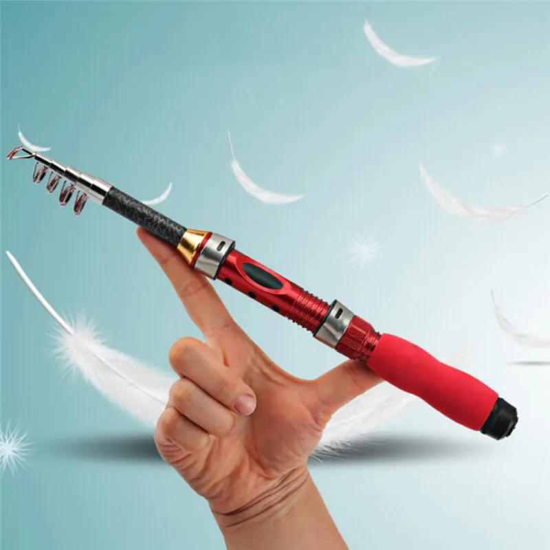 Мини Регулируемая портативная телескопическая удочка 1 0-2 м спиннинг карбоновая