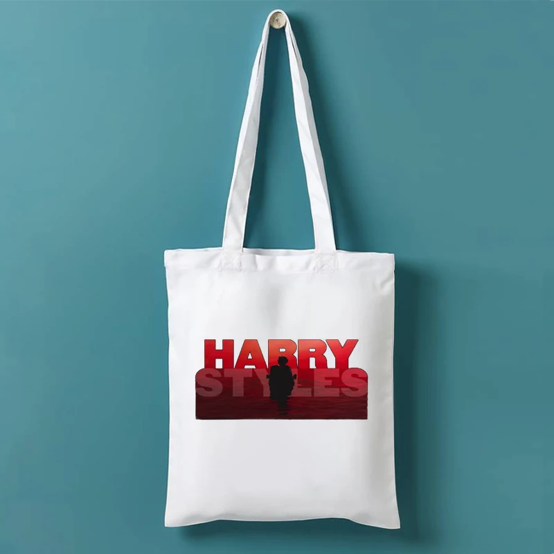 

Vintages Fine Line Canvas Bag Ulzzang Fashion Casual Large Capacity Cartoon Treat People with Kindness Shoulder Bags Print