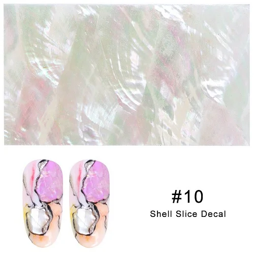 10 1Pc 3D Pearl Nails Polish Foils Glimmer Abalone Shell Pattern Nail Stickers Wraps Marble Mermaid DIY Nail Art Decoration - Цвет: 10
