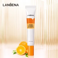 lanbena vitamin c eye serum brightening fading dark circles bags anti wrinkle liminate puffiness eye care with massage head 20g