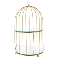 cosmetics storage rack bird cage design makeup holder jewelry display plate