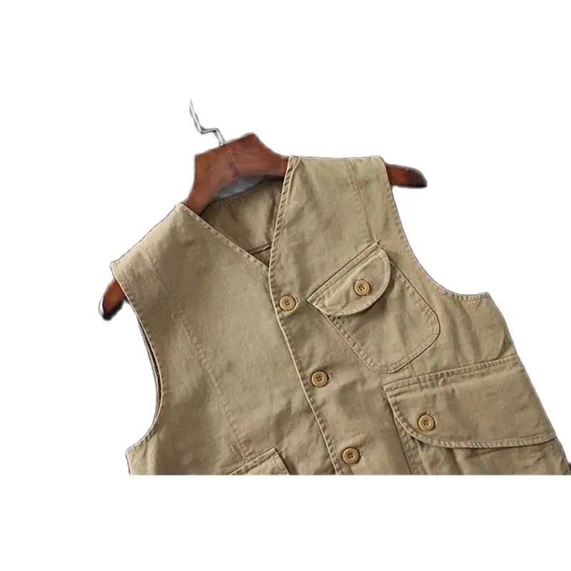 Жилет Мужской Хлопковый в стиле ретро повседневная безрукавка с несколькими