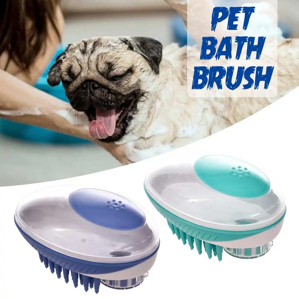 

Pet Dog Cat Bath Brush Comb Soft Silicone SPA Shampoo Massage Brush Comb Pet Shower Hair Grooming Cmob For Dog Cleaning Tool