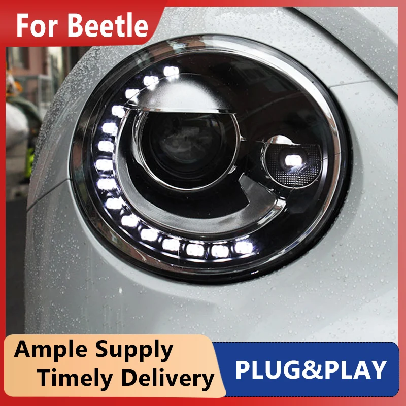 

Стайлинг автомобиля для фар Beetle 2013-2017 светодиодные фары Beetle DRL Hid фары ангельские глазки Биксеноновые лучевые аксессуары