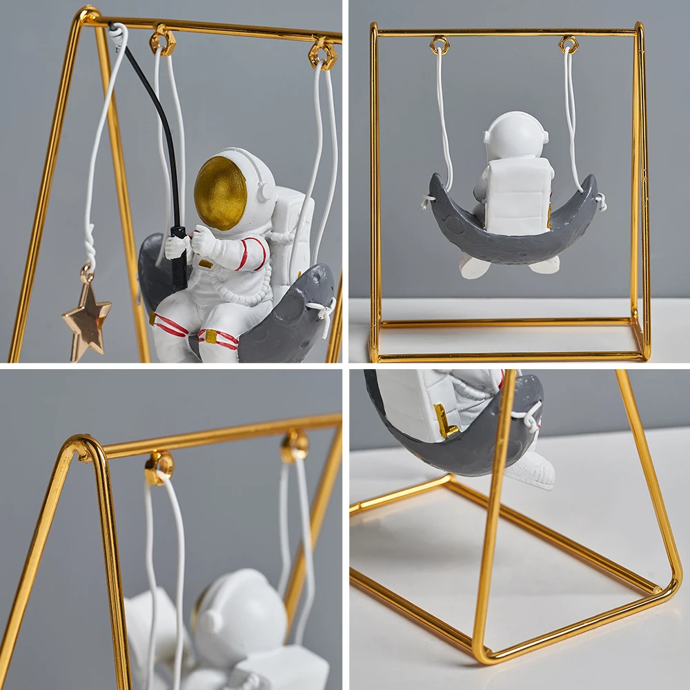 

nordic Creative cute miniature astronaut Figurine Swing home office shelf decoration accessories desk Desktop Decor Ornament