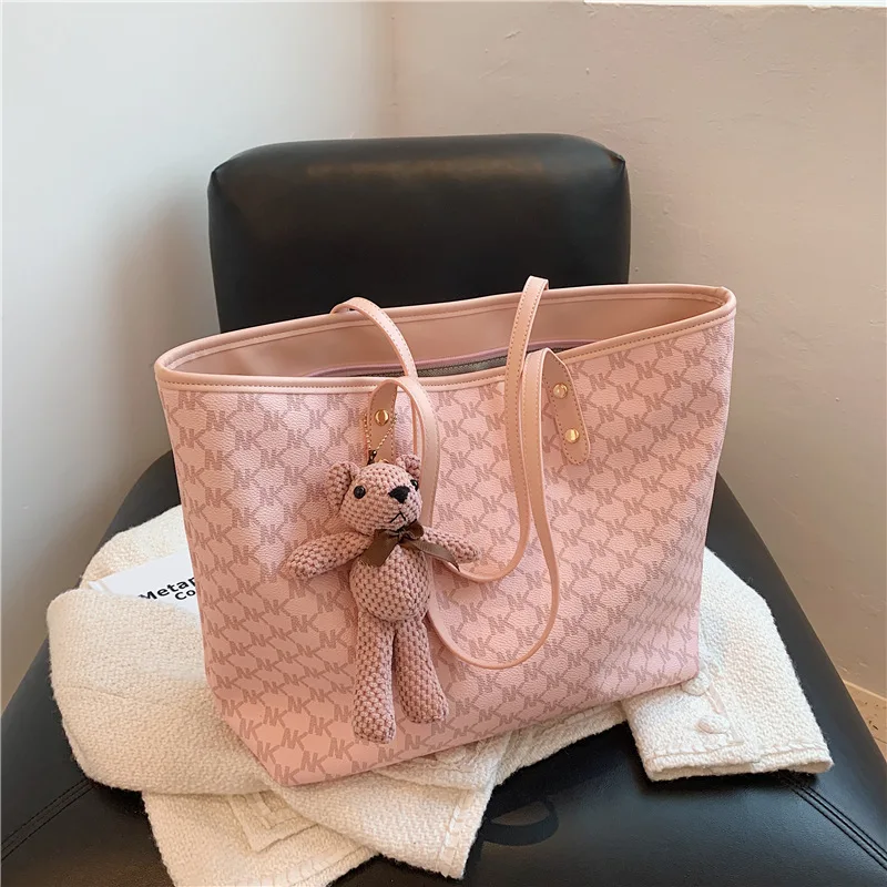 

Новинка 2021, повседневная сумка-шоппер из искусственной кожи, Женская вместительная сумка-тоут, Женские Простые сумки на плечо, роскошная ди...