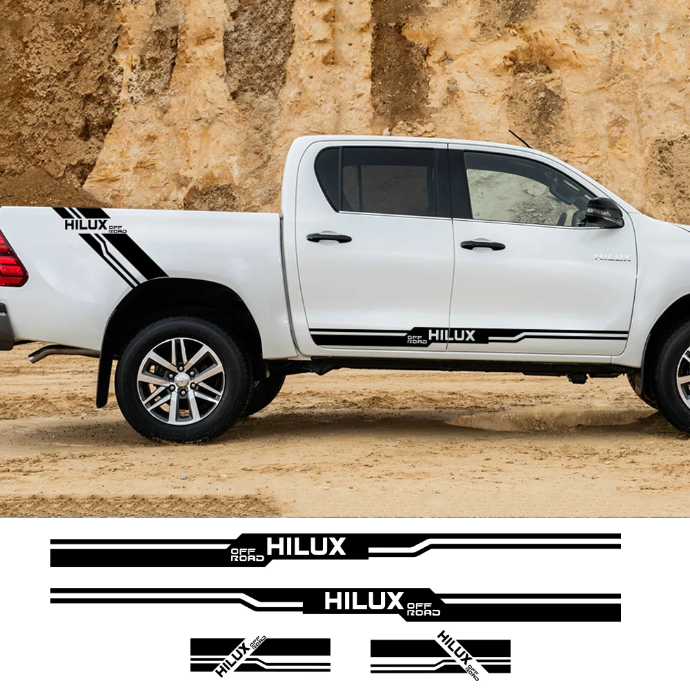 

Car Side Stripes Stickers Auto Vinyl Film Decals DIY Styling Decor Automobile Car Tuning Accessories for Toyota HILUX VIGO REVO