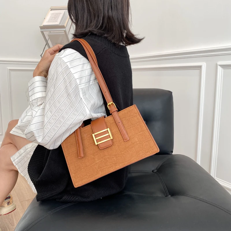 

Handbag Lady Vintage Bag High Quality Classic Tote Pu Leather Bags Famale Alligator Shoulder Handbags Girl Wild For Women