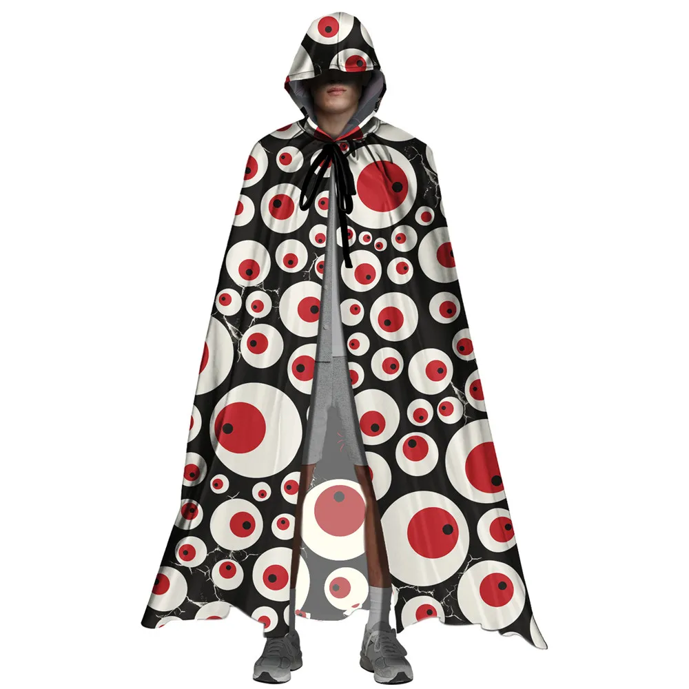 

Unisex Hooded Cloak Black Cartoon Spider Brand Design Halloween Christmas Cloak Witch Robe Dresses Gifts for Men Women 2021