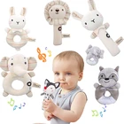 Мультяшные животные, Детские плюшевые погремушки, мобильные игрушки-колокольчики, детские игрушки для новорожденных, Игрушки для раннего развития младенцев, игрушки для детей 0-12 месяцев