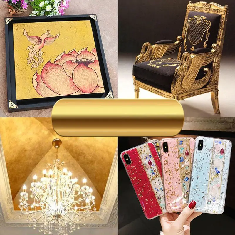 

3g Gold Silver Foil Decorative Paper Resin Mold Fillings Shiny Sequins Glitters Filling Materials Resin Jewelry Making