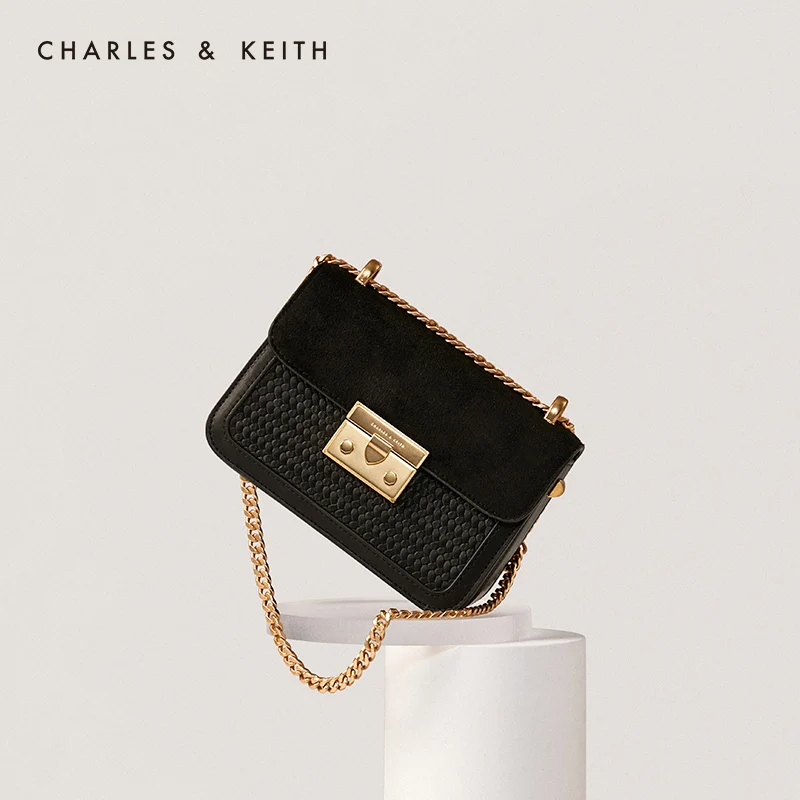 

Charles & Keith new for spring 2020G. Ck2-80700798 women's woven small square bag with chain, wedding bag