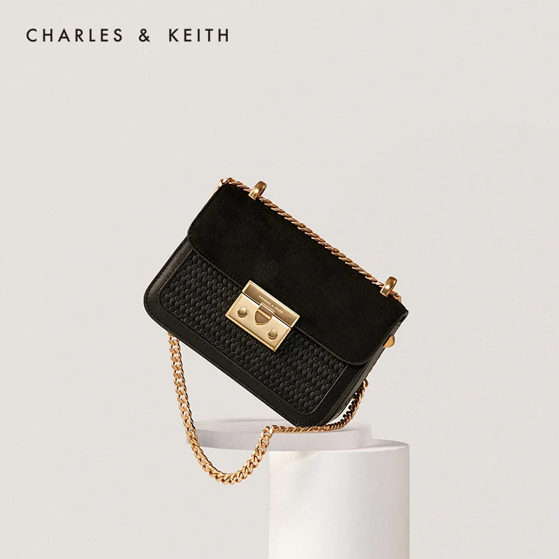 CHARLES＆KEITH Новинка на Весну 2020г. CK2 80700798 Женская плетеная маленькая квадратная