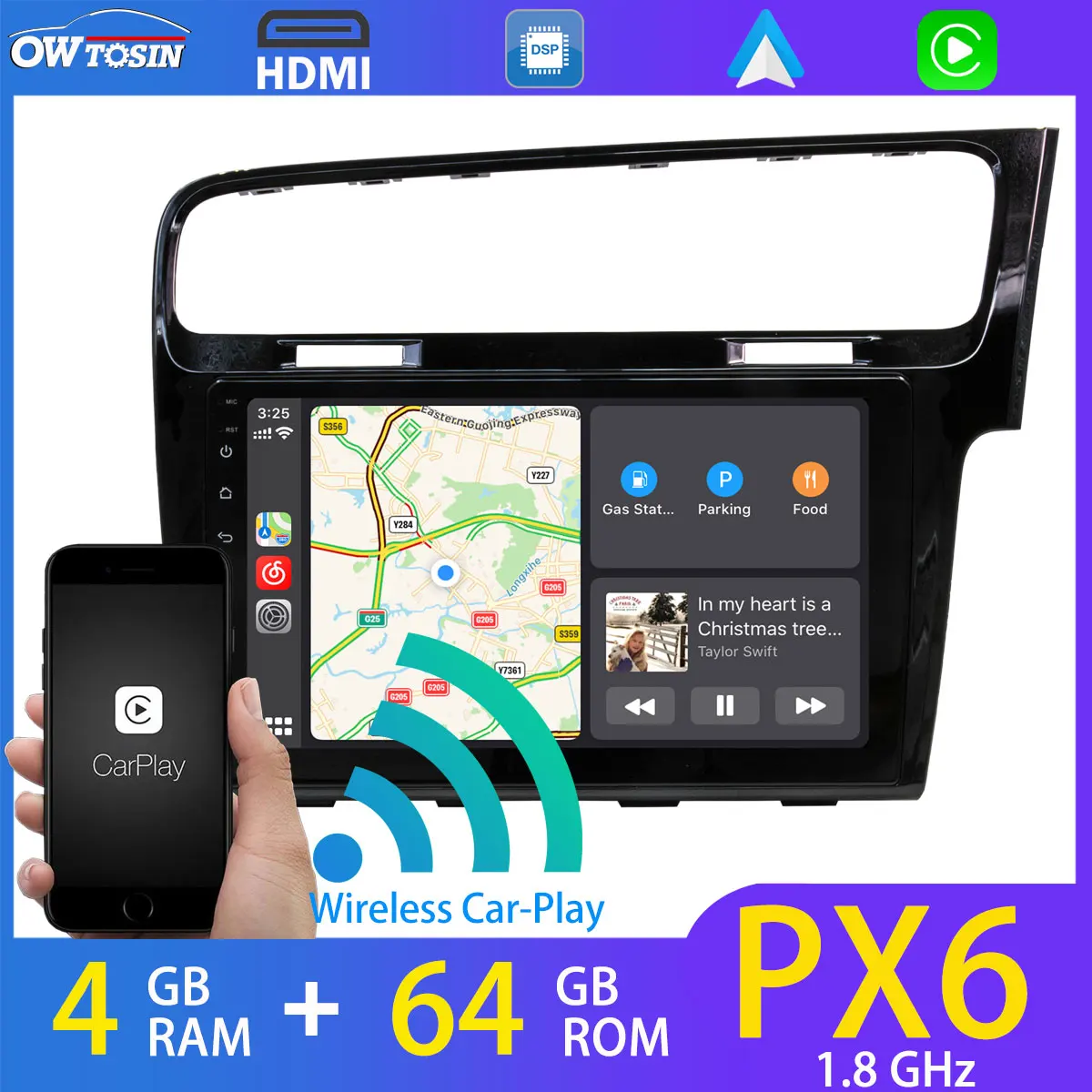 9 &quotAndroid 10 автомобильный радиоприемник с навигацией GPS для Volkswagen VW Golf 7 MK7 2013 2020