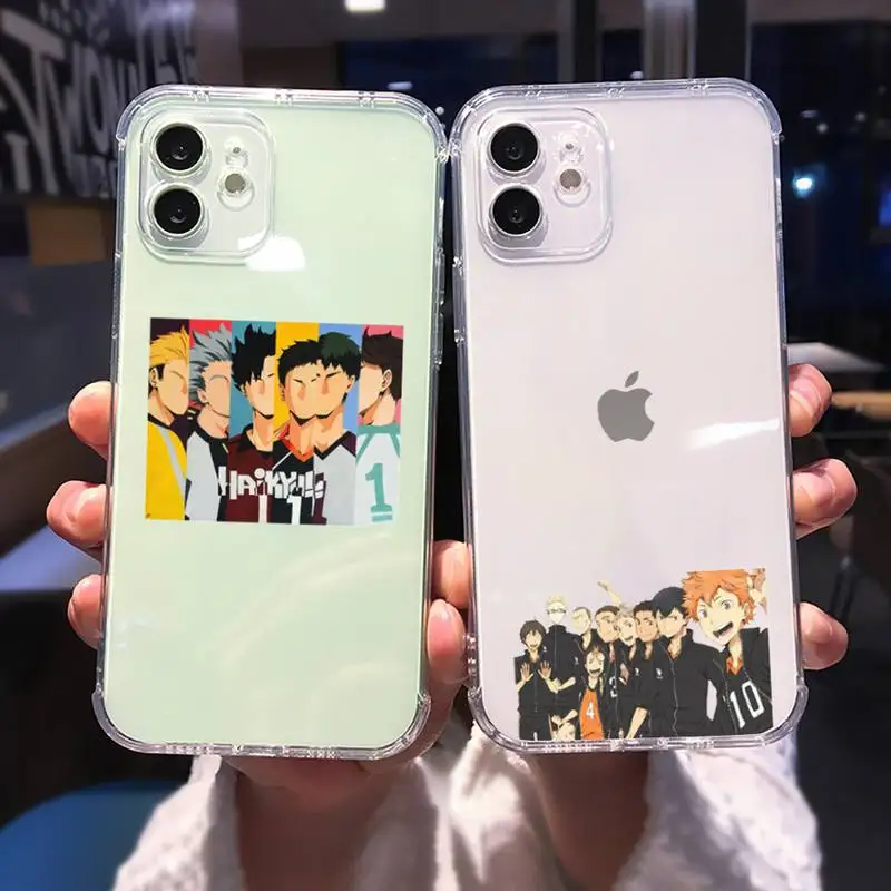 

Haikyuu Phone Case Transparent for iPhone Samsung A S 11 12 6 7 8 9 30 Pro X Max XR Plus lite Clear mobile bag Shell Cover Coque