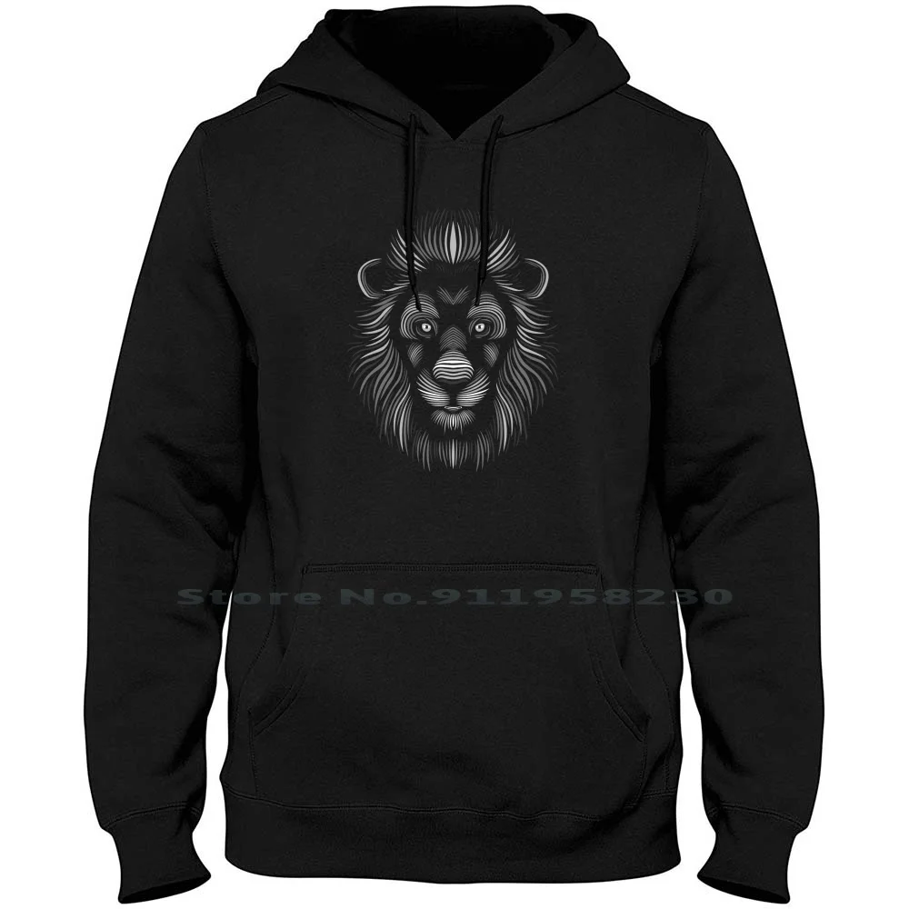 

Lion Face Lines Men Women Hoodie Sweater 6XL Big Size Cotton Cartoon Gamers Movie Gamer Lion Line Ines Game Face Ace Ny Me