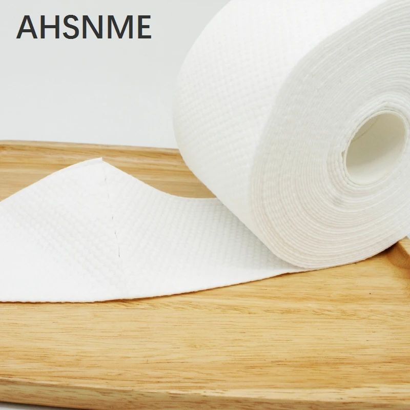 AHSNME 10 рулонов 800 шт. (80 шт. в рулоне) одноразовые полотенца для лица из хлопка 260 г с жемчужной текстурой для косметической очистки Cleansing Cotton on.