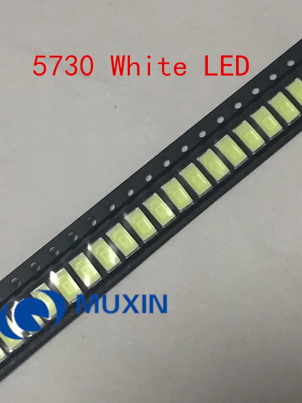 100 шт. SMD СВЕТОДИОДНЫЙ 5730 5630 чип 50-55LM 0 5 Вт Холодный белый 10000K светодиодный