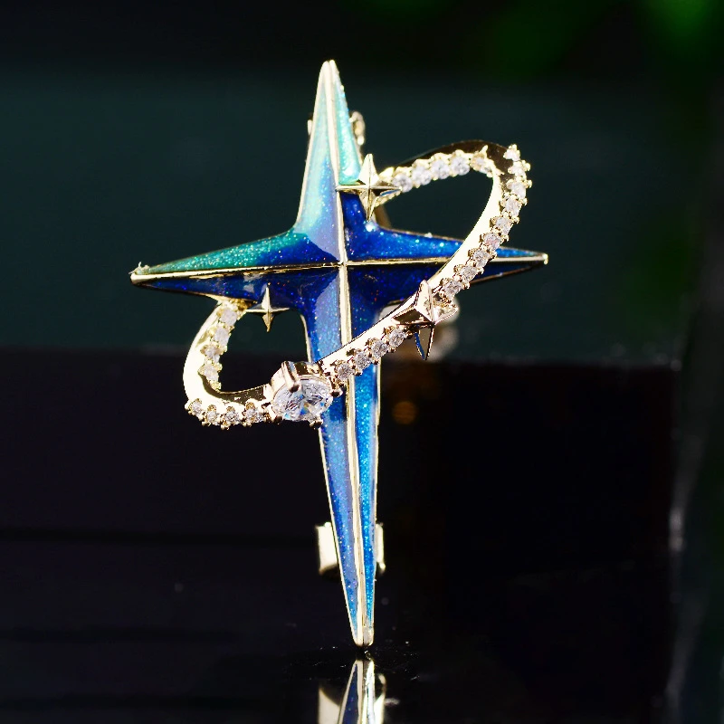 

Korean Fashion Starry Sky Series Brooches for Women Creative Universe Star Brooch Clothing Sweater Coat Accessories Enamel Pins