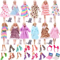 winter doll clothes plush coat dress fit 11 8inch barbies doll30cm 16 bjd blythe dollmini laptop accessoriestoys for girl
