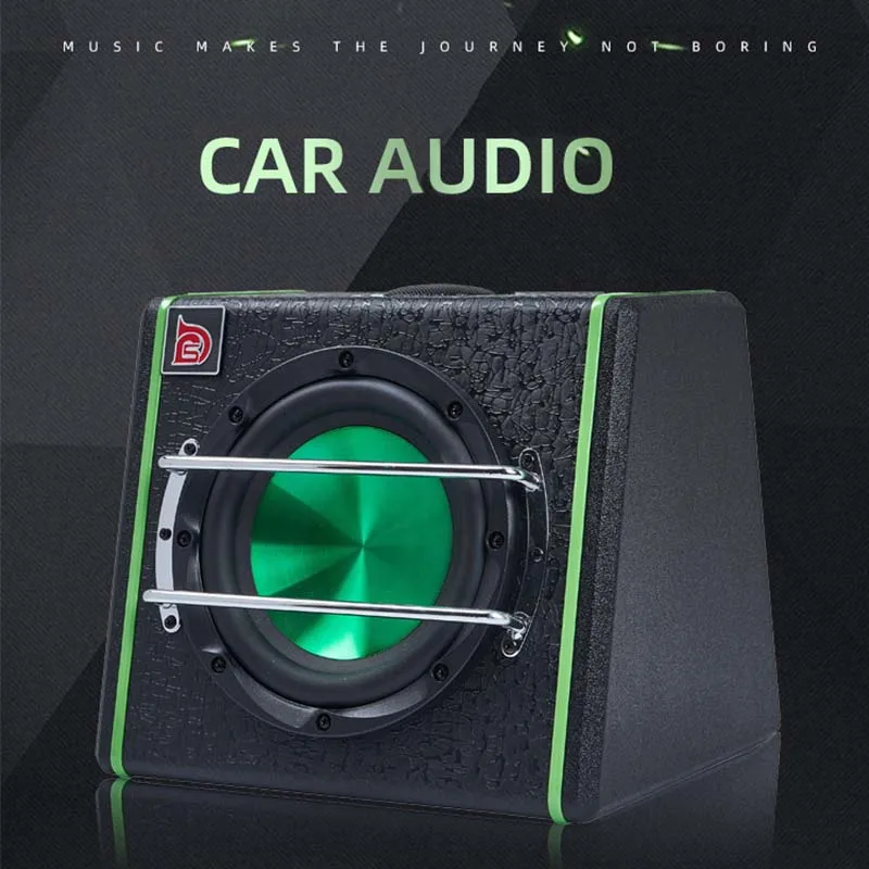 Автомобильный аудиосабвуфер 12 В стерео черный/зеленый мощный динамик
