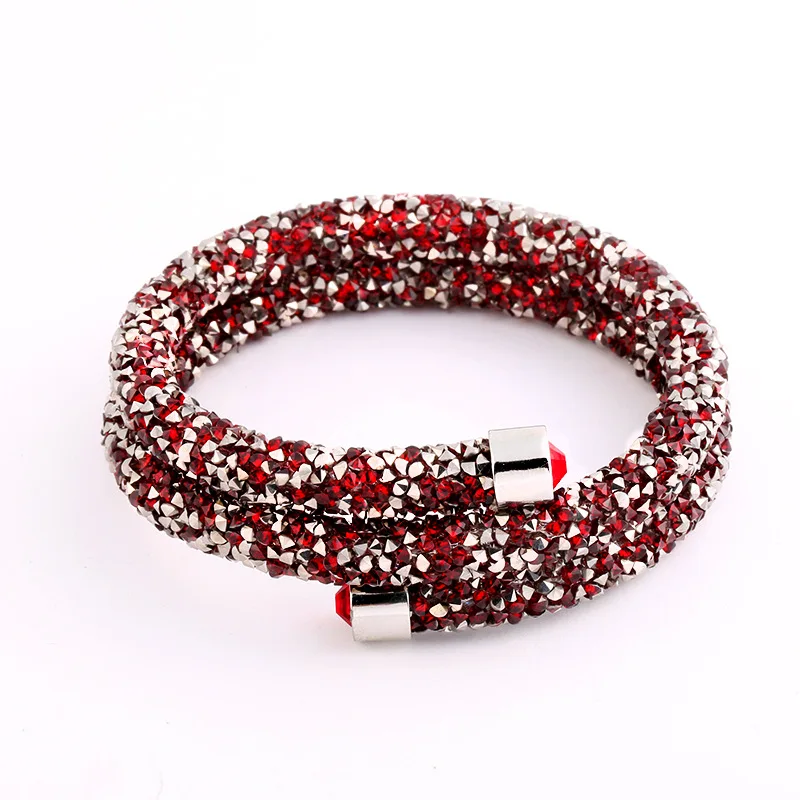 Новое поступление изысканный двойной круг Кристалл Стразы пылезащитный браслет