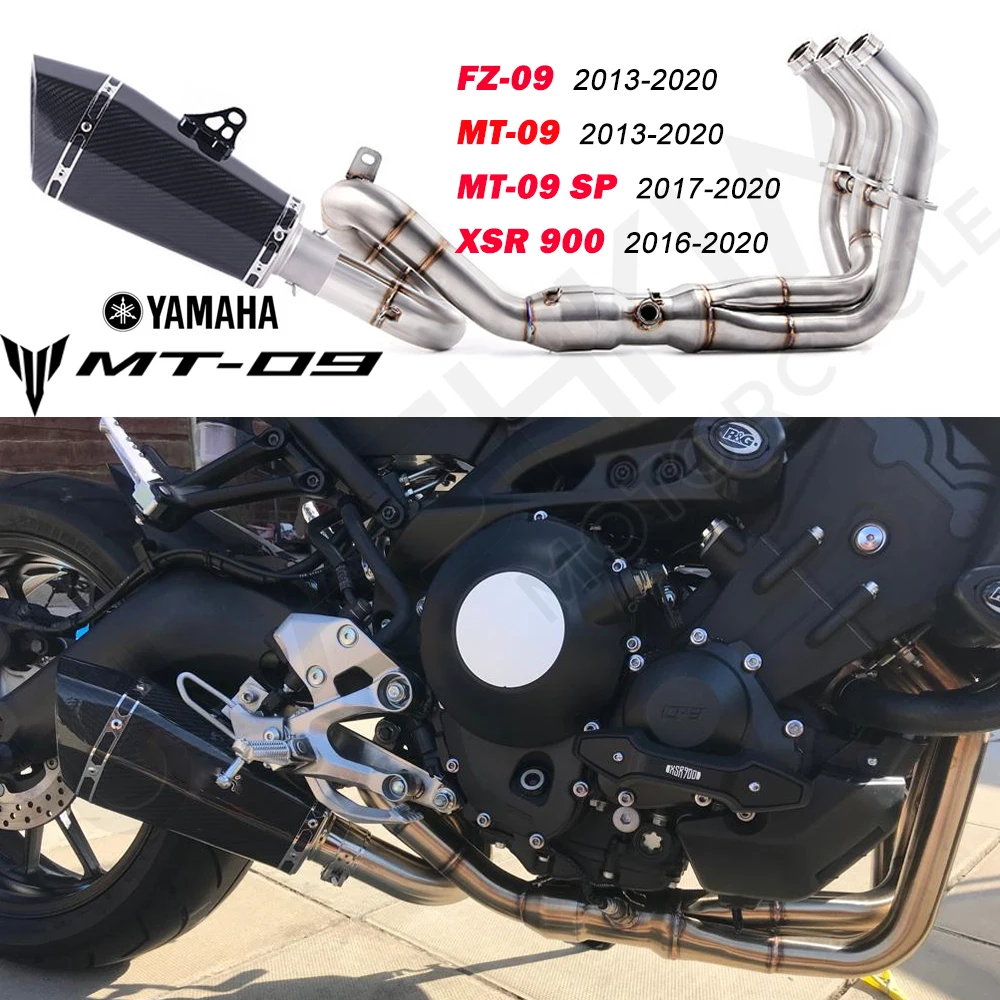 Мотоцикл глушитель средней трубы полная система для Yamaha MT09 FZ09 2013 до 2020 MT 09 SP 2017 XSR900