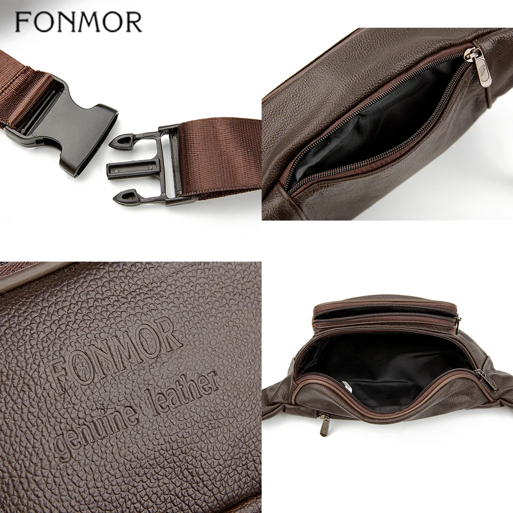 Модные Мужские поясные сумки из натуральной кожи Fonmor Мужской органайзер