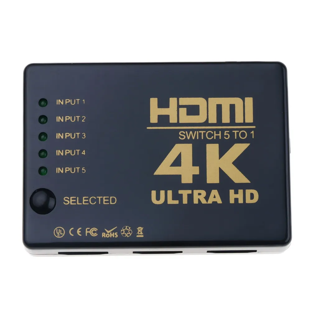 Kebidu 5 портов 4K * 2K 1080P Коммутатор HDMI совместимый переключатель 5x1 сплиттер коробка