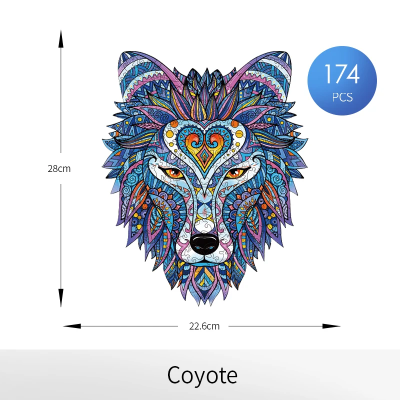 Волчья деревянная головоломка с животными игрушка-пазл высокой степенью