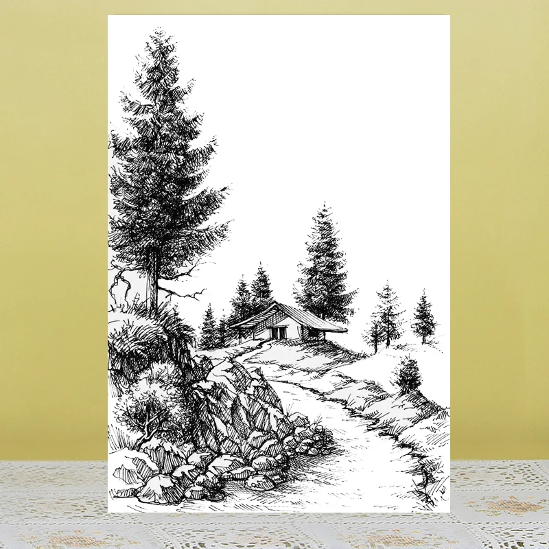 

AZSG Christmas Tree Clear Stamps For DIY Scrapbooking Rubber Stamp/ Seal Paper Craft Clear Stamp Card Making