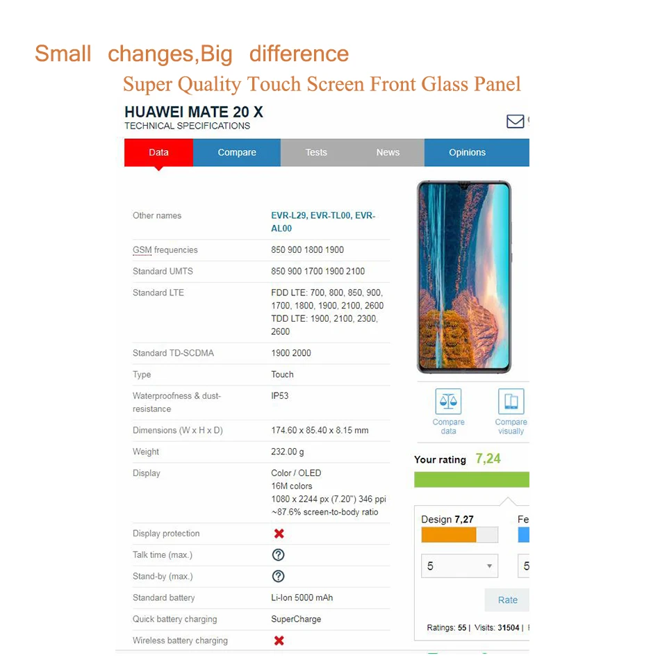Сенсорный экран для huawei mate 20/M20 Lite/mate 20X сенсорный экран Сенсорная панель сенсор дигитайзер Переднее стекло Внешний без ЖК-замена