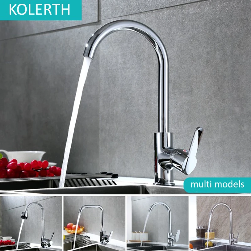 Полированный латунный кухонный кран с одним отверстием и одной ручкой на 360 градусов Поворотный кухонный кран с креплением на палубу смеситель для горячей и холодной воды