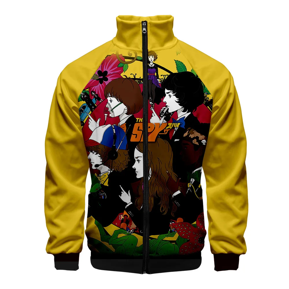 Топы хит Koop Stranger Dingen Bomberjack Mannen 3D Rits Ретро Jas Lente Herfst Harajuku Hoge Kwaliteit Korte Байкерская
