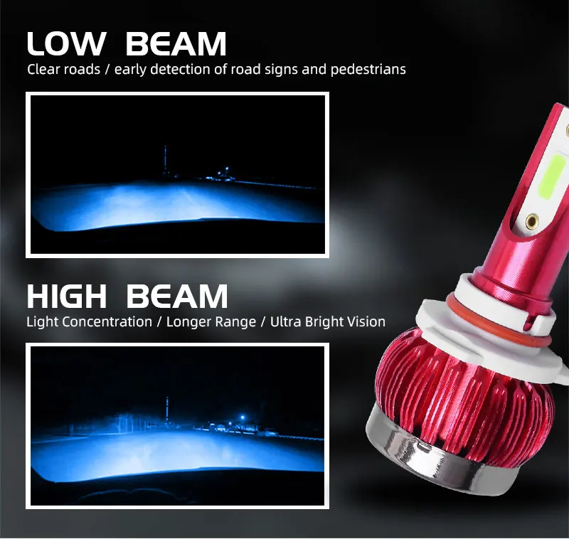 FDCHT мотоциклетная автомобильная светодиодная лампа для фары 8000K Ice Blue light h1 h11 led h4 h7