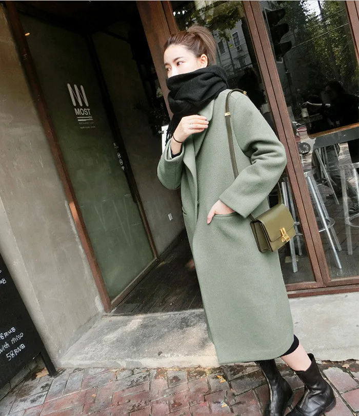 Новая Универсальная длинная приталенная куртка выше колена в Корейском стиле