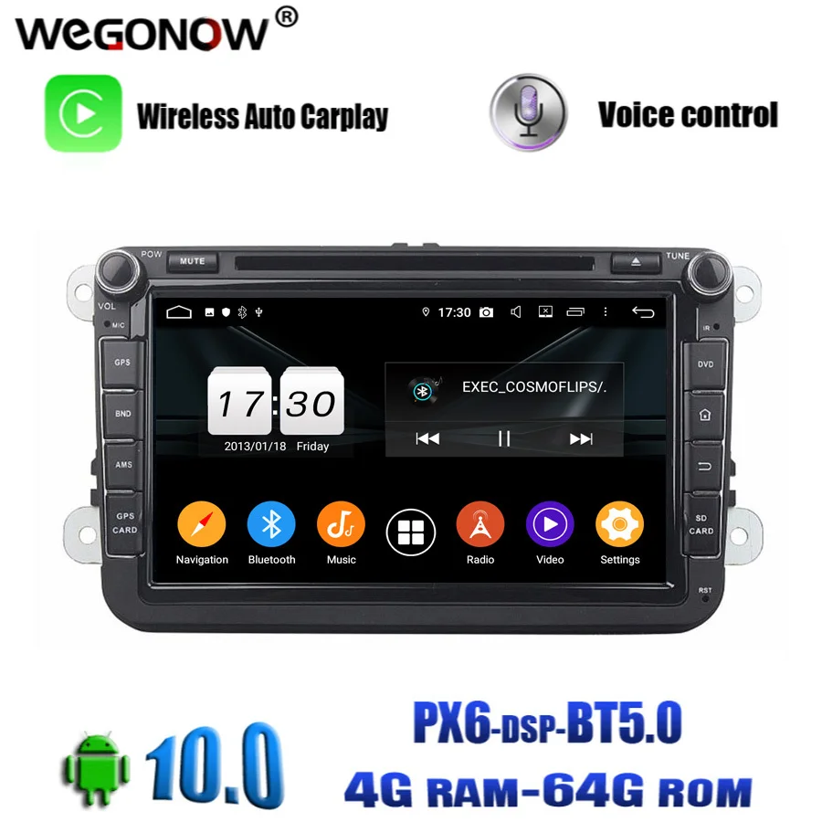 Автомобильный DVD плеер PX6 Android 10 0 4 Гб ОЗУ 8 ядер 64 ПЗУ TDA7851 GPS навигация карта RDS