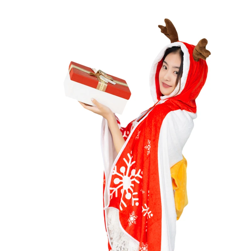 Christmas cloak Рождественский плащ Лось манто прекрасный Лось плюшевая мантия кукла подарок для девушки Рождественский подарок - Цвет: Christmas cloak
