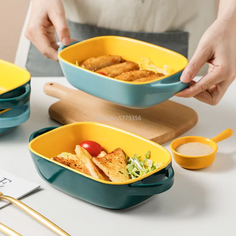 Креативная рисовая тарелка с запеченным сыром скандинавская керамическая